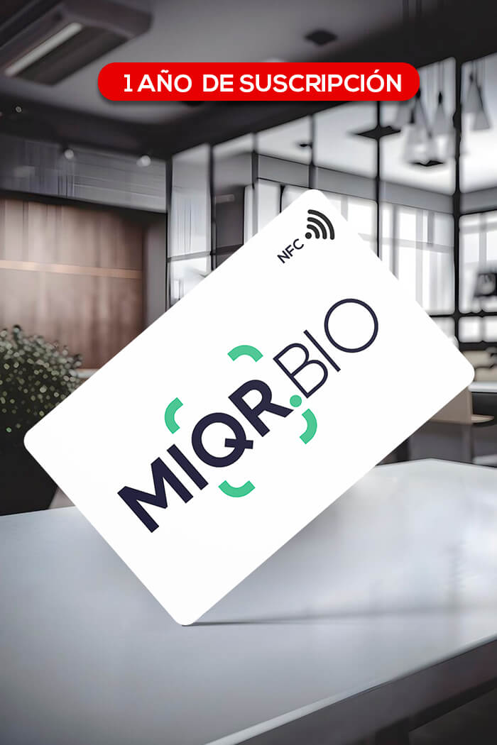 » Suscripción de 1 AÑOS Tarjeta Digital NFC con Logotipo MIQR.BIO